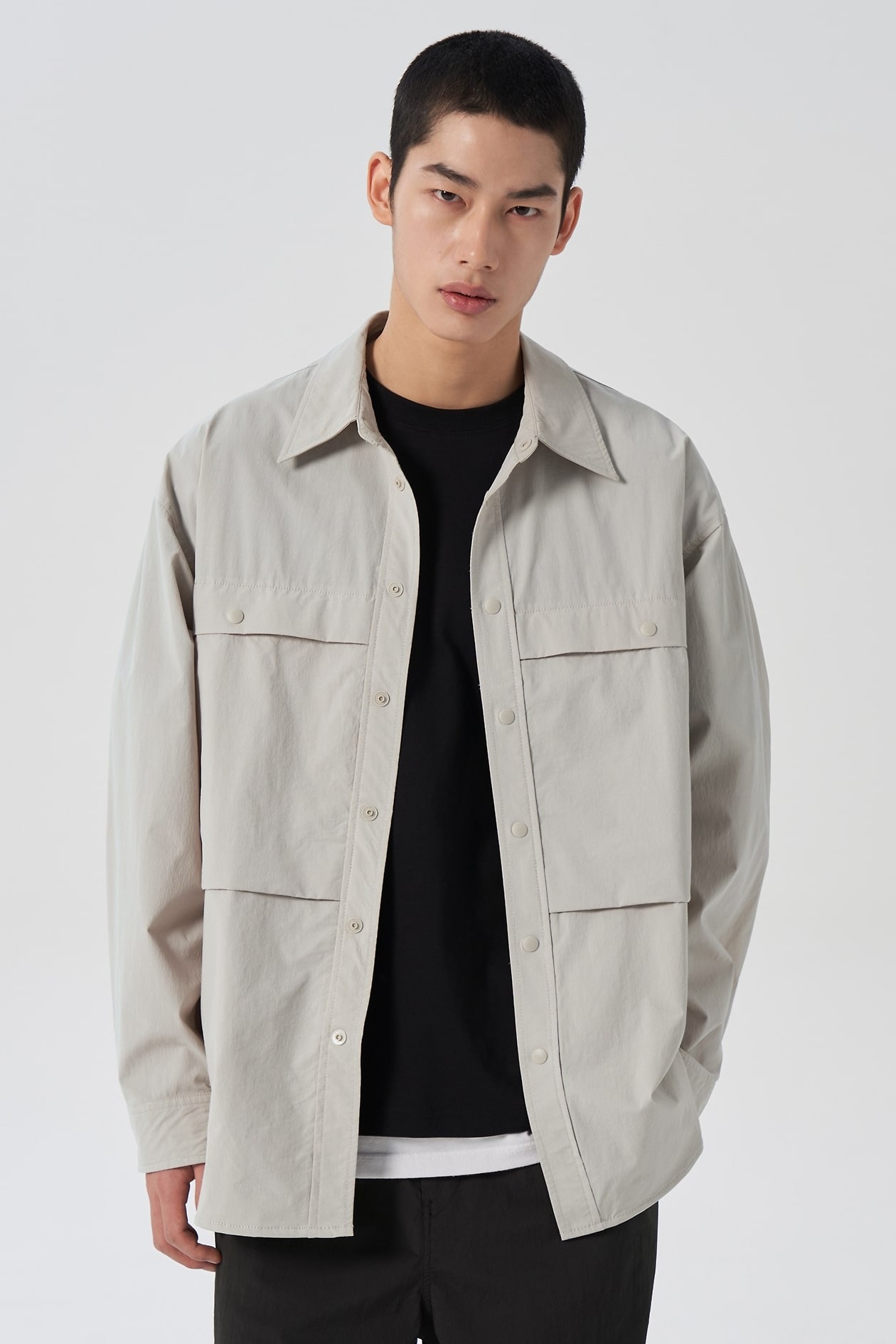 8seconds Nylon Utility Oversized Shirt Jacket Beige