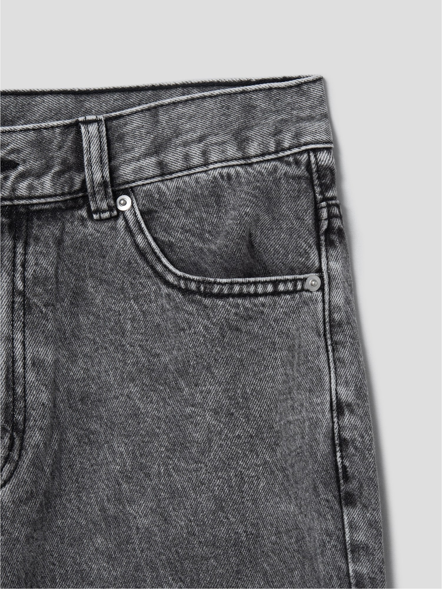 【Anyone more】Lint Gray Washing Denim Wide Pants 8seconds Stone Washing Semi Wide Fit Denim Pants Gray | Wide