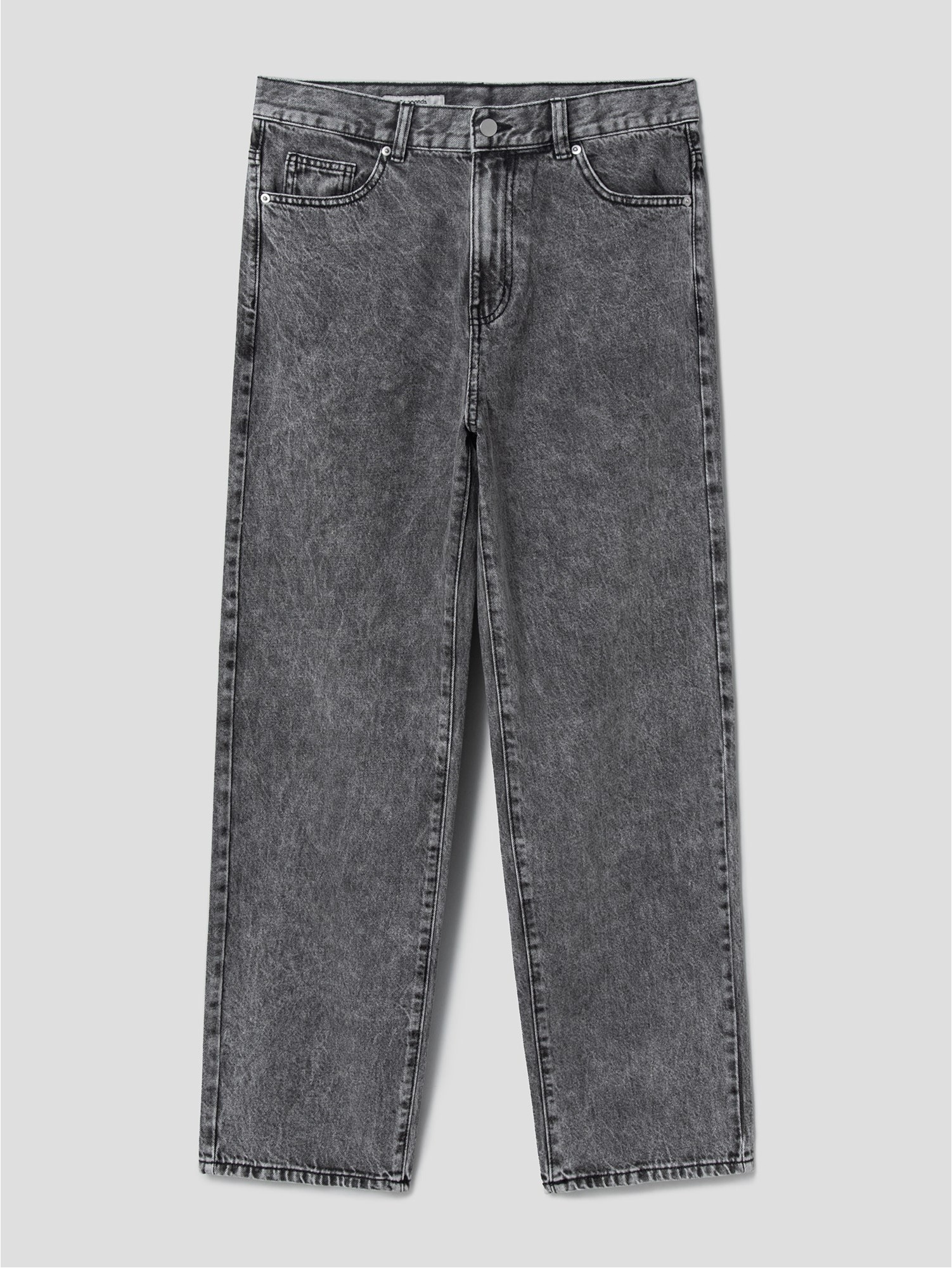 8seconds Stone Washing Semi Wide Fit Denim Pants Gray | Wide