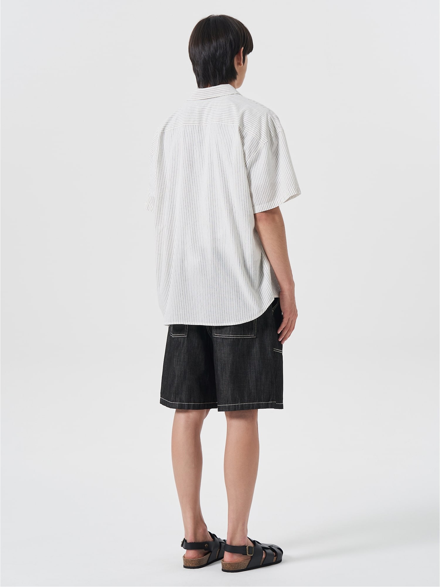 888Tシャツ 8seconds Oversized Stripes Short Sleeve Shirt Ivory | Casual