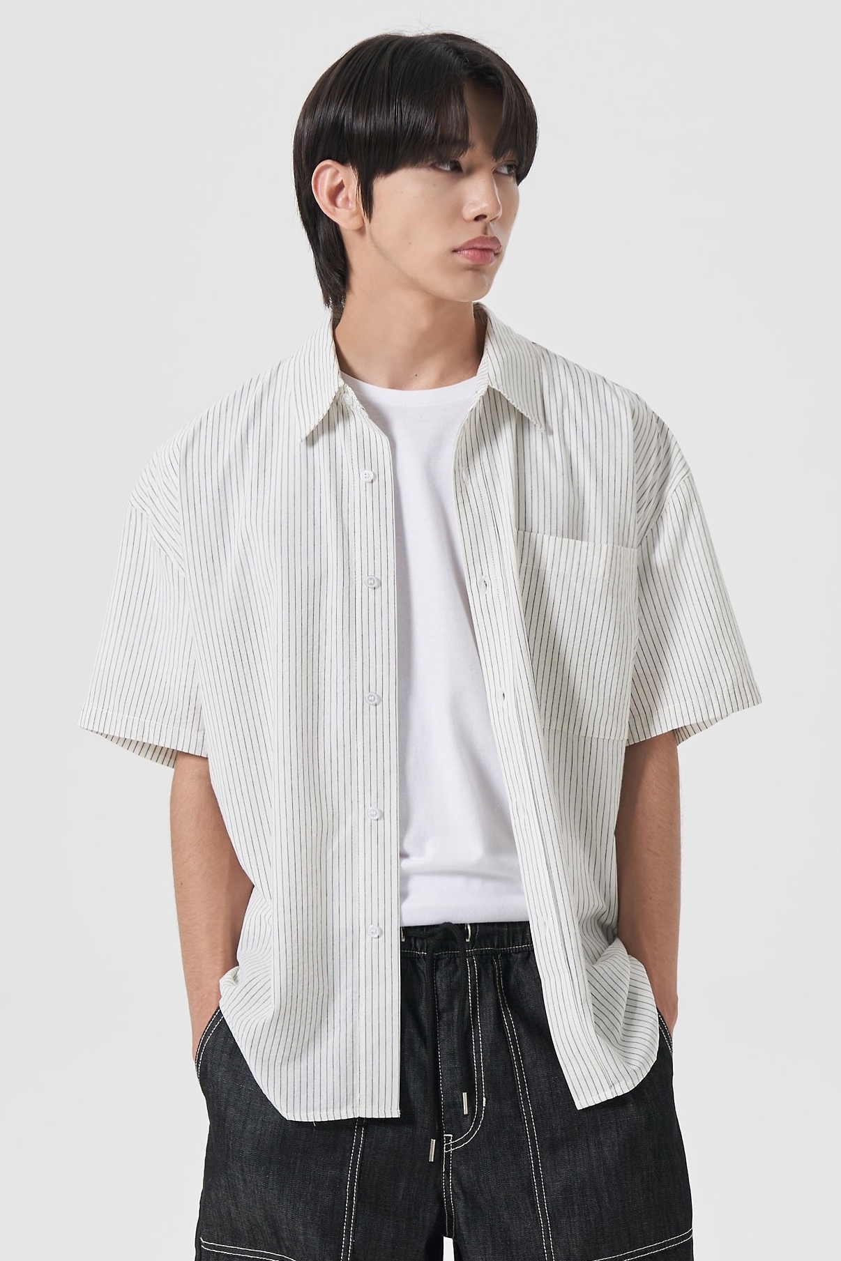 8seconds Oversized Stripes Short Sleeve Shirt Ivory | Casual