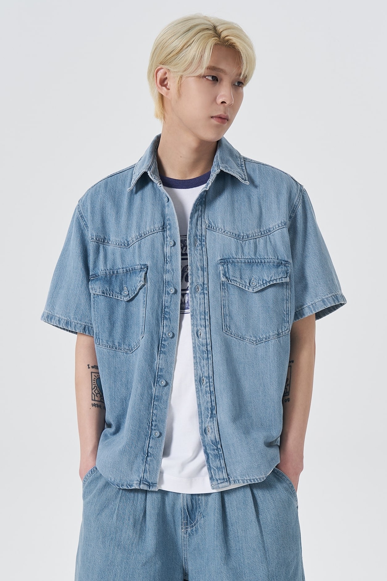 8seconds Western Denim Half Sleeve Shirt Blue | Denim Shirts 8seconds Western Denim Half Sleeve Shirt Blue | Denim Shirts