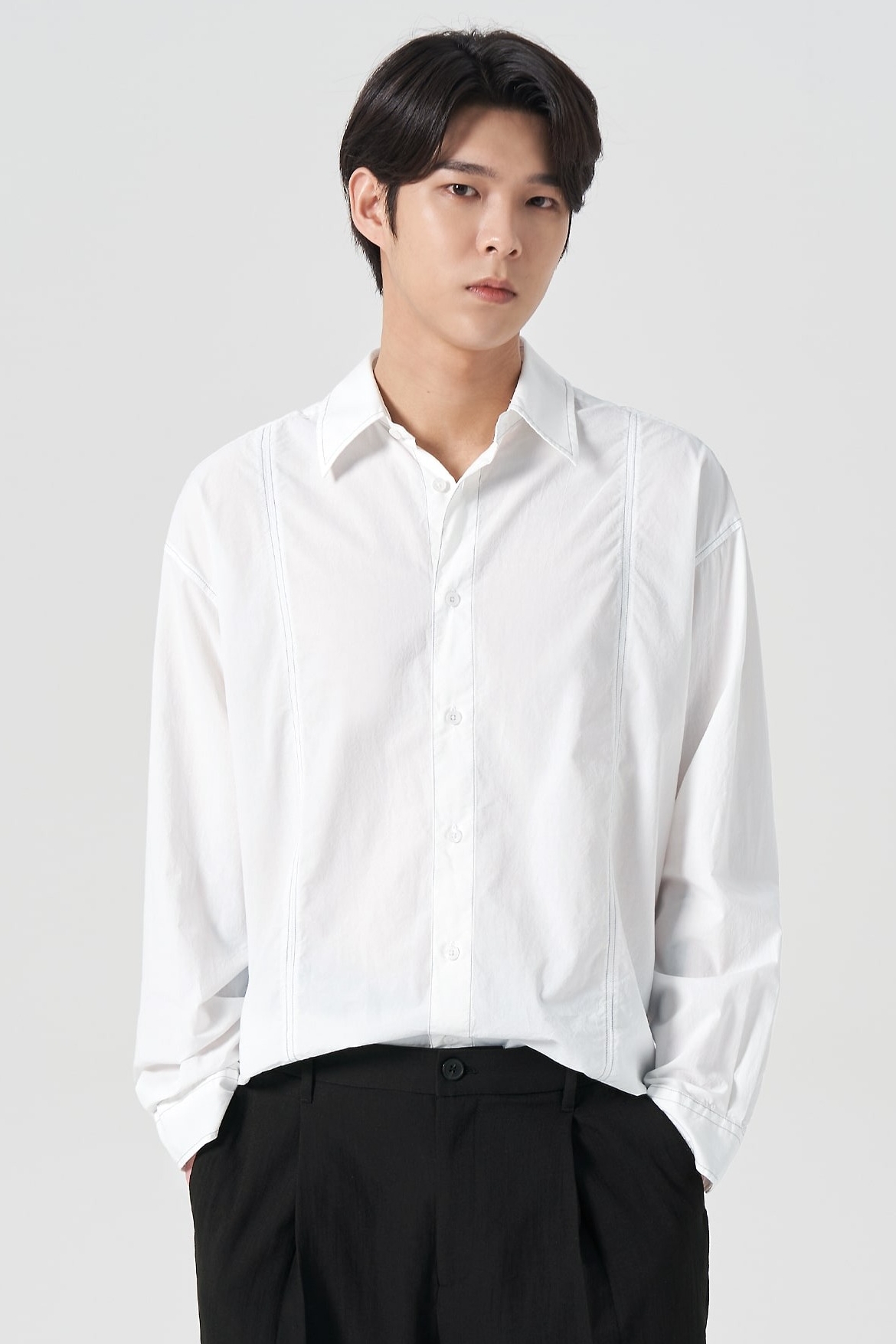 8seconds Vent Line Oversized Shirt White | Casual Shirts for Men