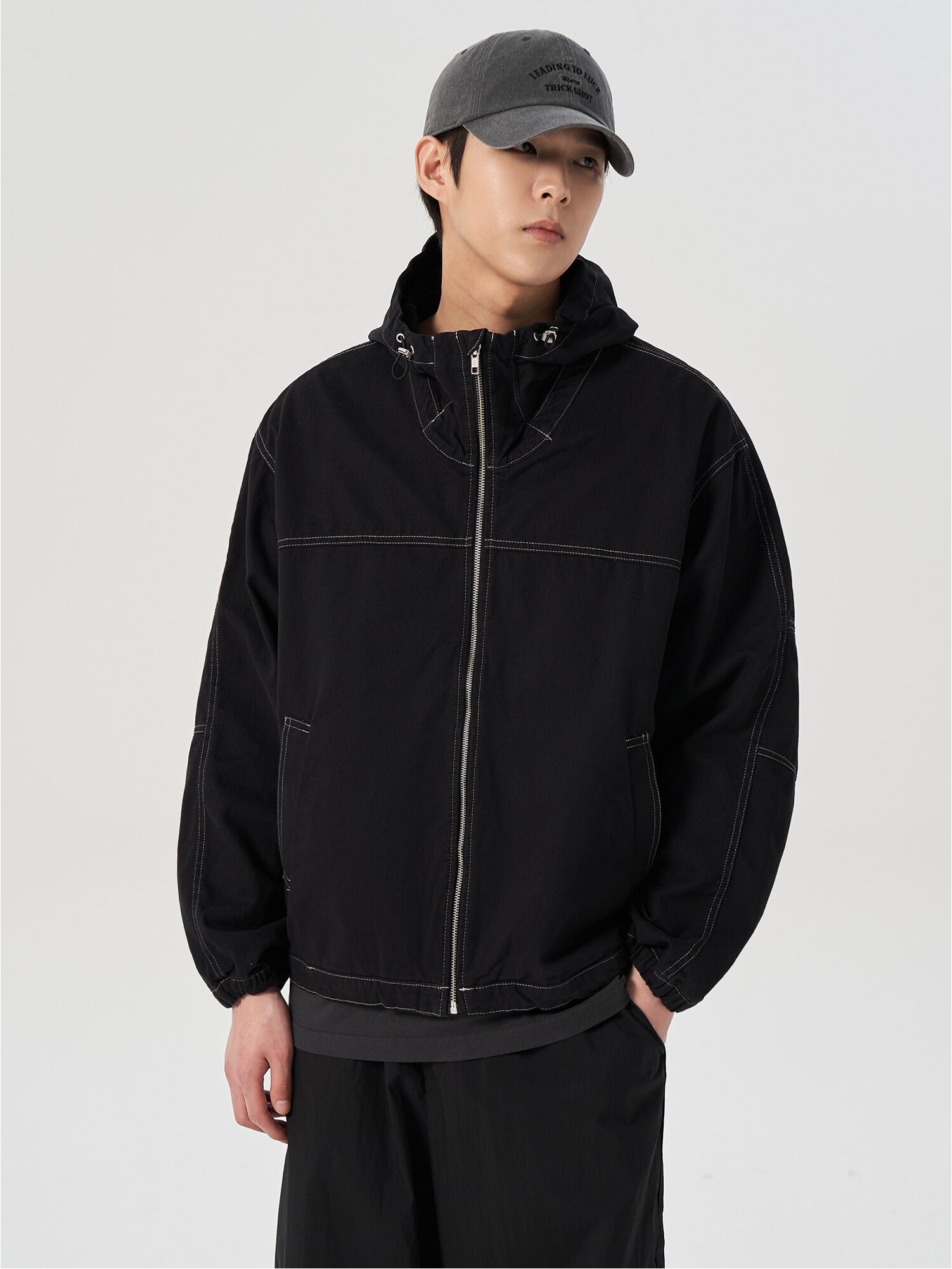 8seconds Cotton Hoodie Zipup Jumper Black | Hooded for Men | KOODING