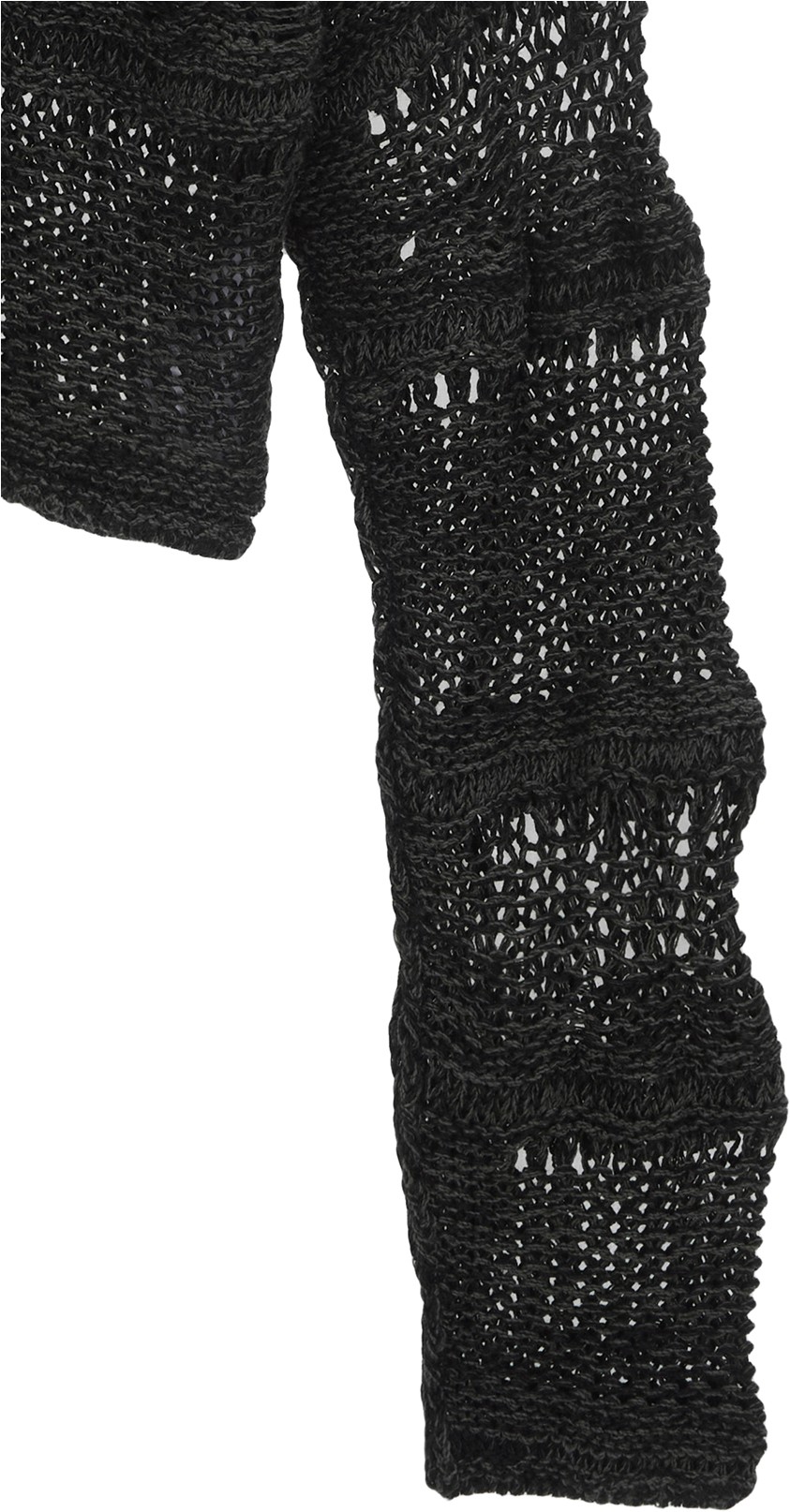 Matin Kim Boat Neck Crochet Knit Pullover In Khaki
