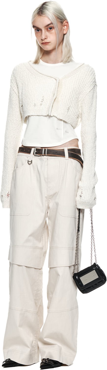 Matin Kim Button Bolero Knit Cardigan In Ivory | Cardigans