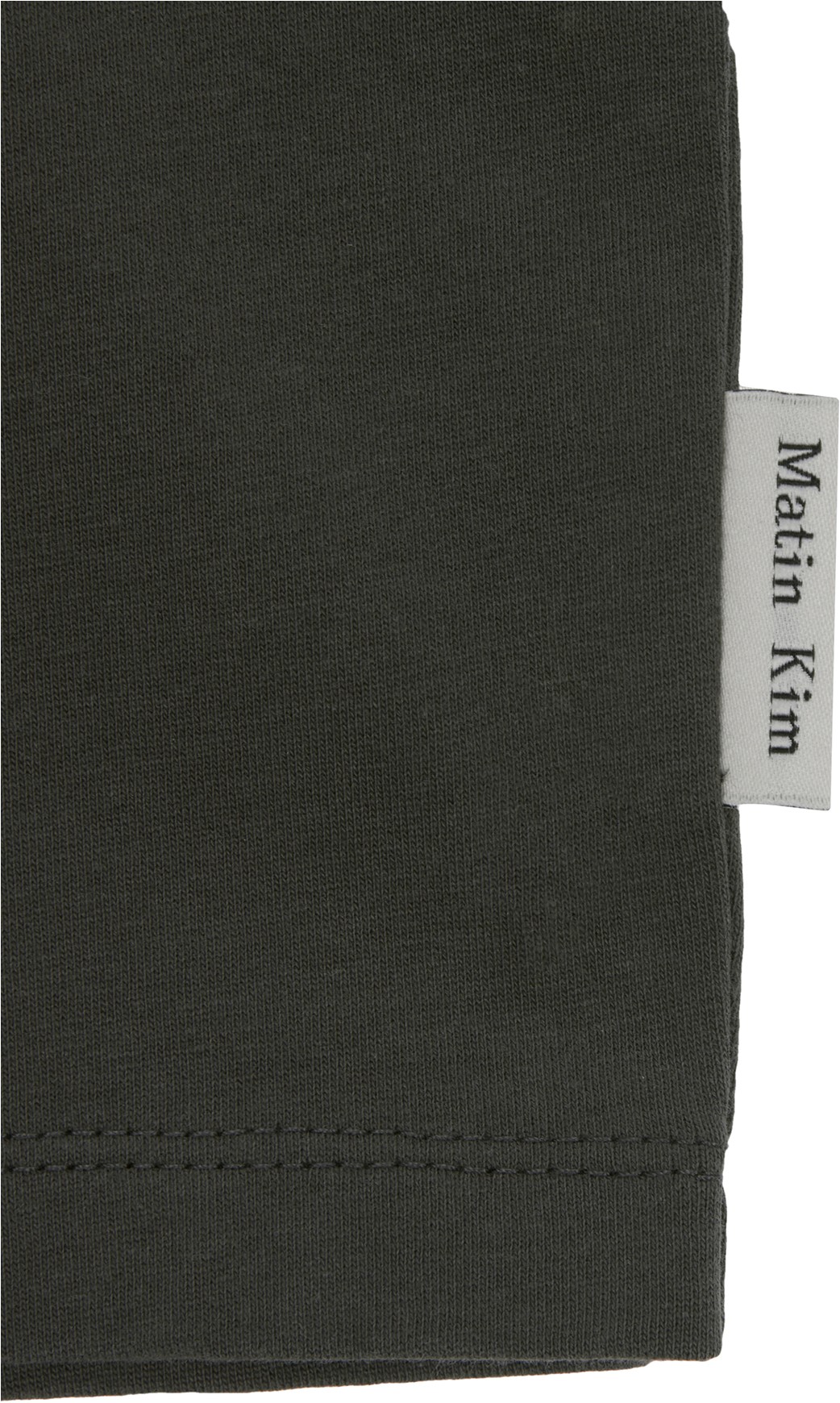 Matin Kim Cutted Logo Ringer Crop Top In Charcoal | Basic