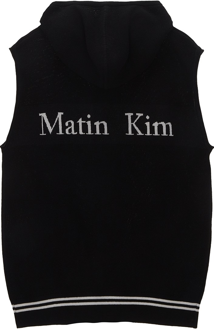トップス Matin Kim HOODY POINT LOGO KNIT VEST HOODY POINT LOGO KNIT VEST FOR WOMEN IN BLACK – Matin Kim