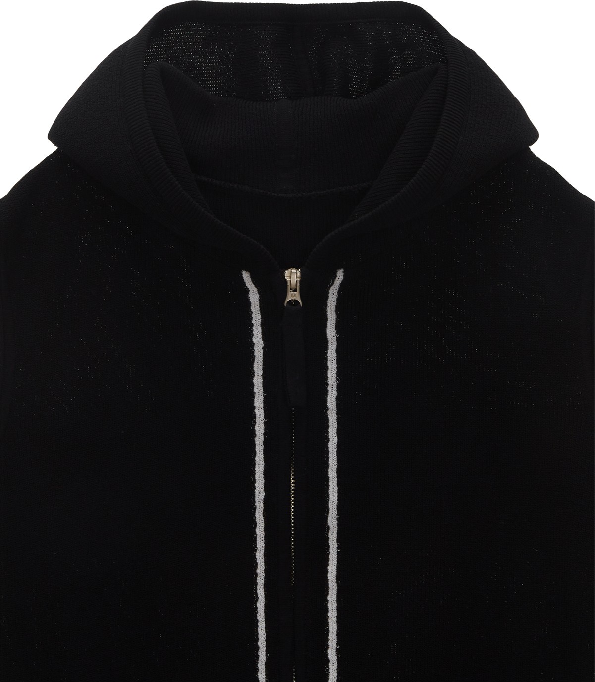 Matin Kim Hoody Point Logo Knit Vest For Men In Black