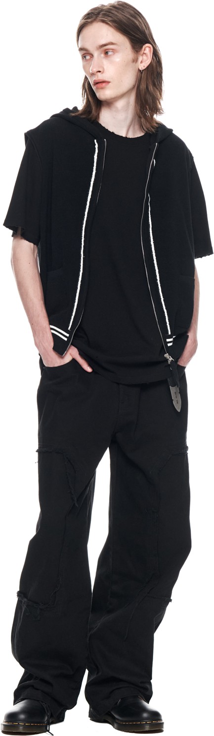 トップス Matin Kim HOODY POINT LOGO KNIT VEST Matin Kim Hoody Point Logo Knit Vest For Men In Black