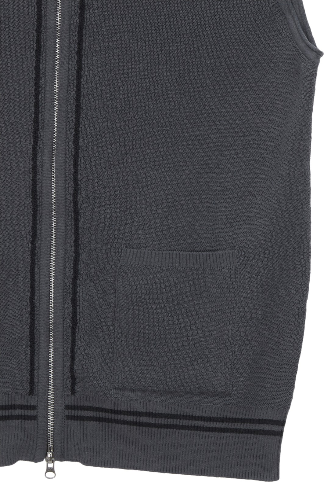 Matin Kim Hoody Point Logo Knit Vest For Men In Charcoal | Vests