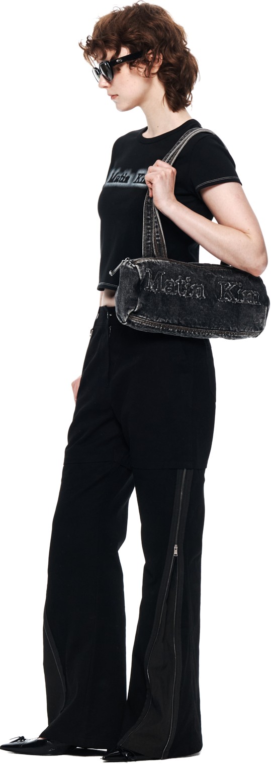 Matin Kim Matin Shade Logo Crop Top In Black | Basic Tees