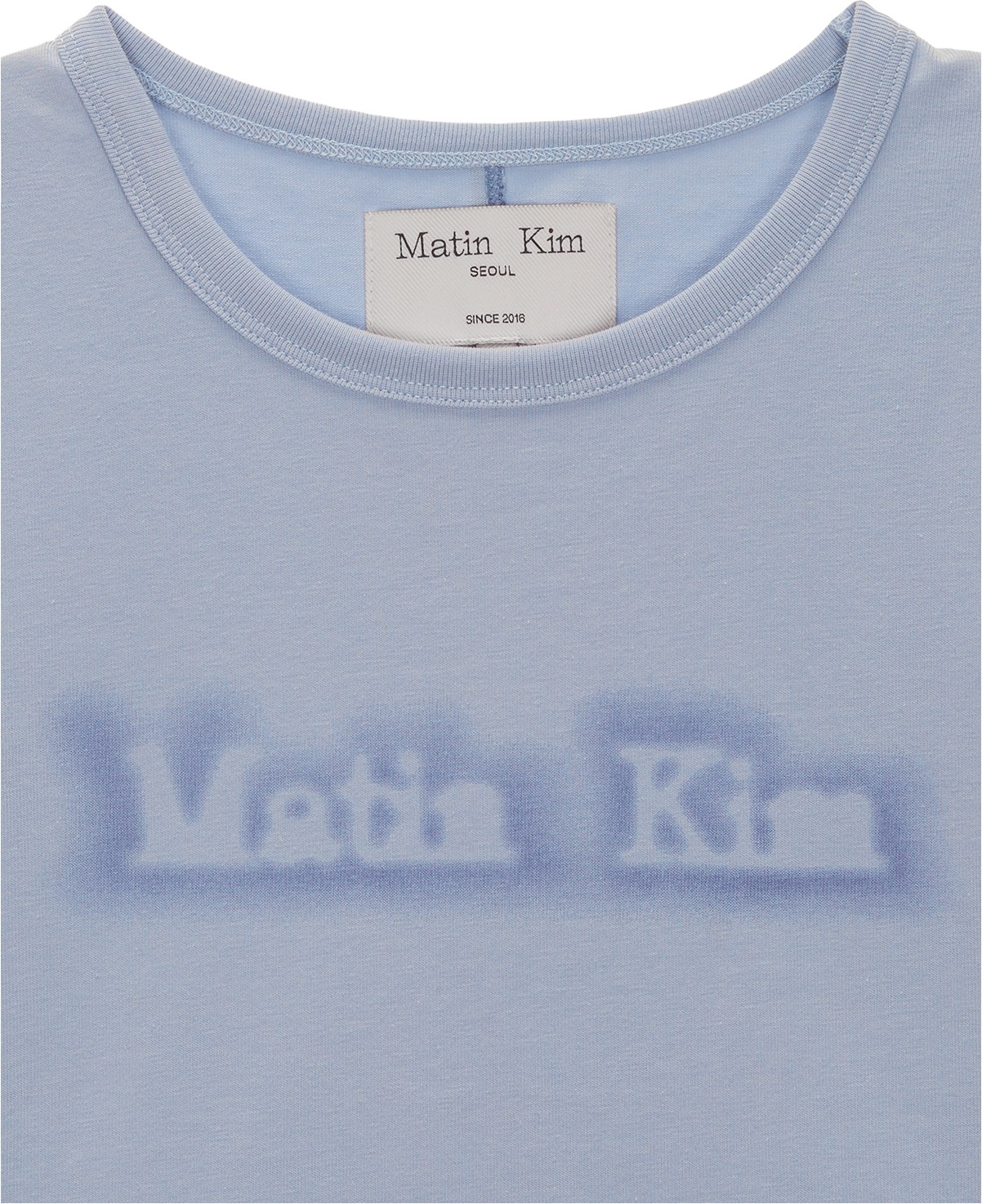 Matin Kim Matin Shade Logo Crop Top In Sky | Basic Tees for