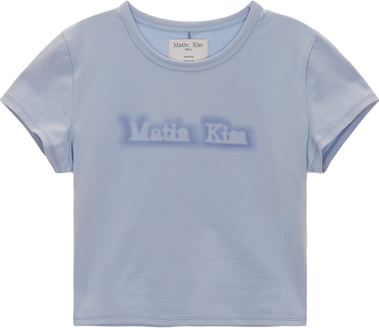 ★Matin Kim★ MATIN SHADE LOGO CROP TOP IN SKY MK2434TS032MS Matin Kim Matin Shade Logo Crop Top In Sky | Basic Tees for