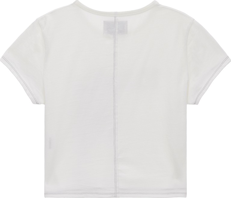 Matin Kim Matin Shade Logo Crop Top In White | Basic Tees
