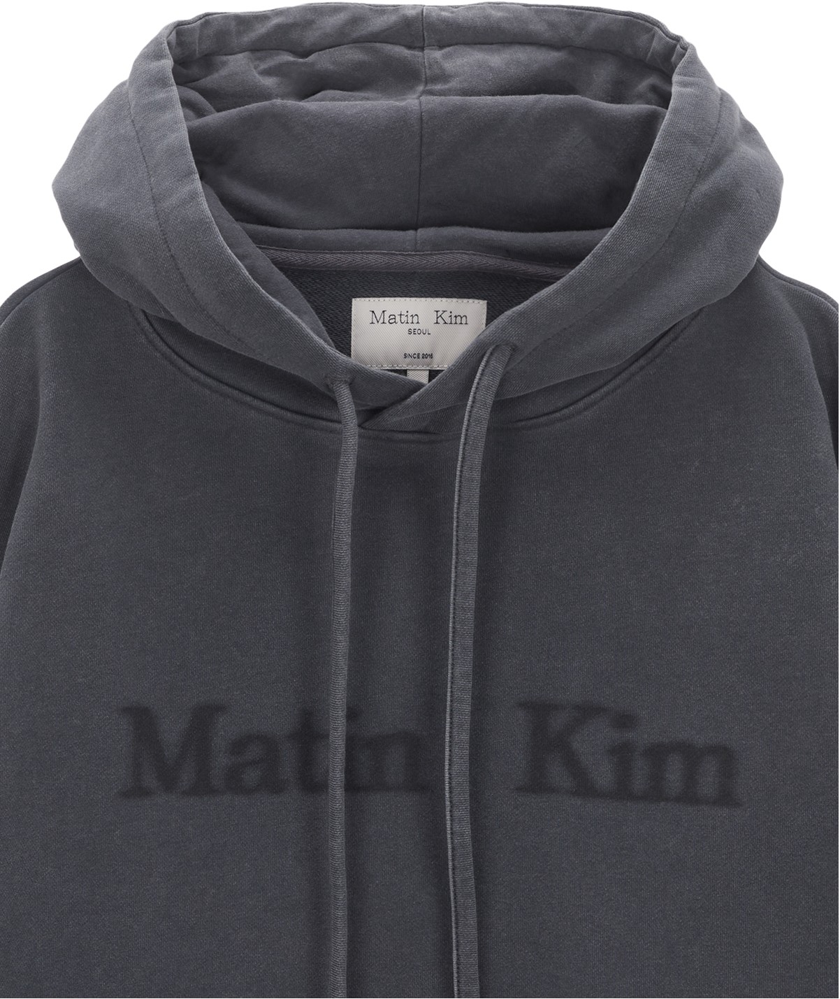 Matin Kim Damage Logo Knit Hoodie In Black | Sweatshirts