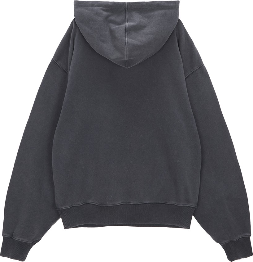 Matin Kim Pigment Dying Logo Hoody In Charcoal | Sweatshirts
