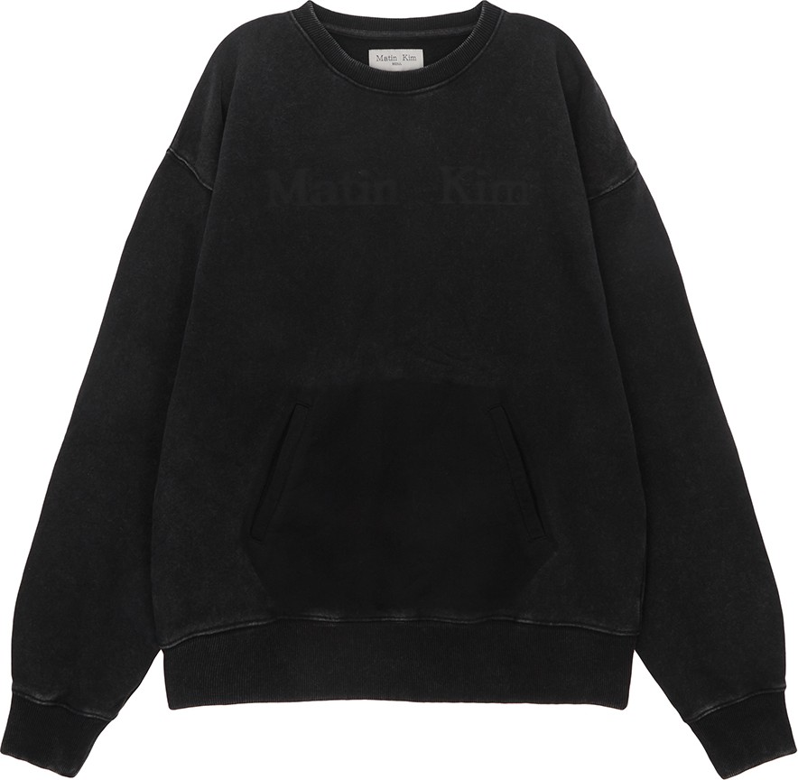 Matin Kim Pigment Dying Logo Sweatshirt In Black