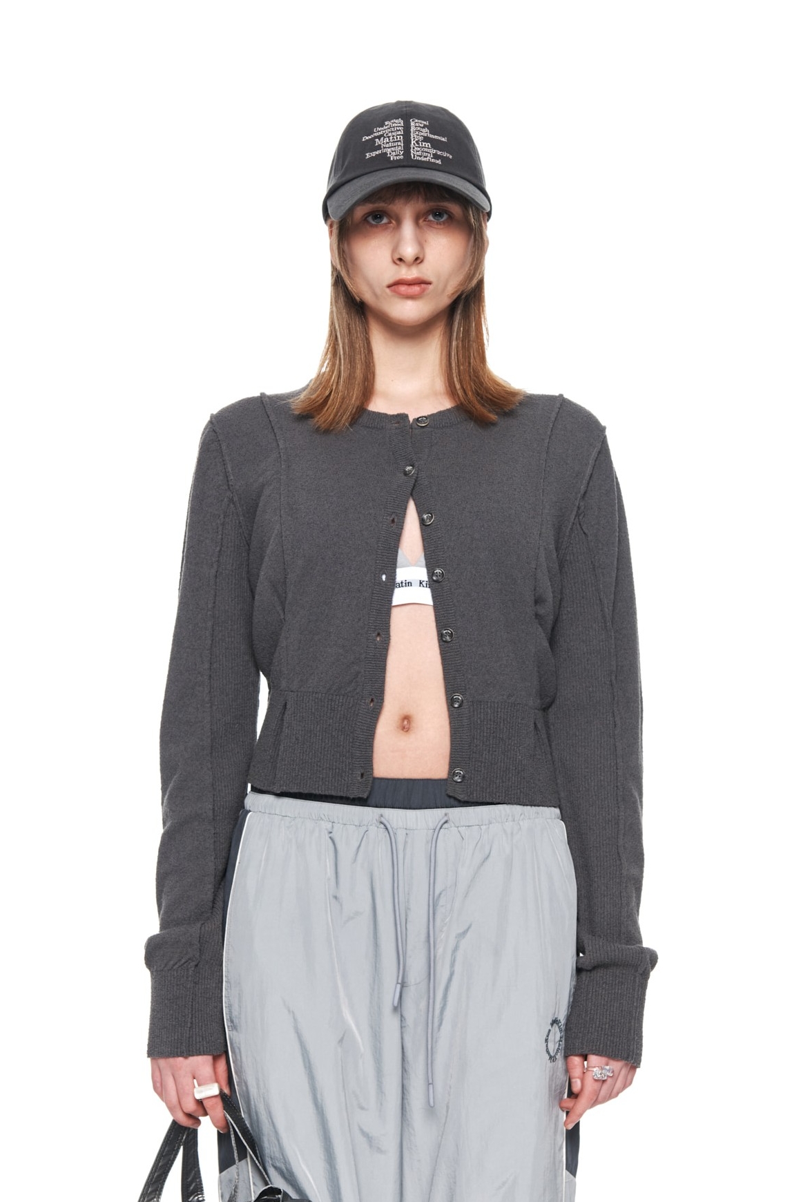 matin kim】sleeve point zip up cardigan