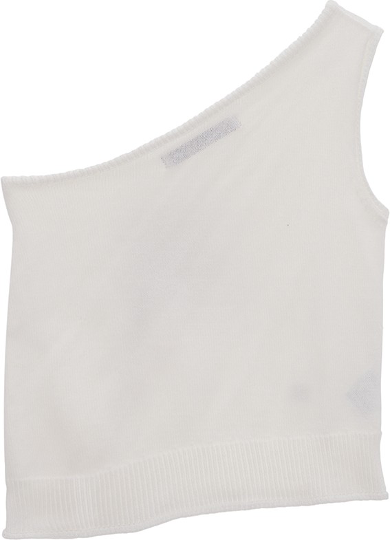 Matin Kim Side Button One Shoulder Knit Top In Ivory | Off