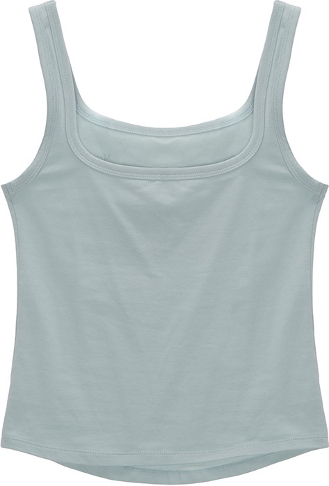 Matin Kim Square Neck Sleeveless Logo Top In Light Blue