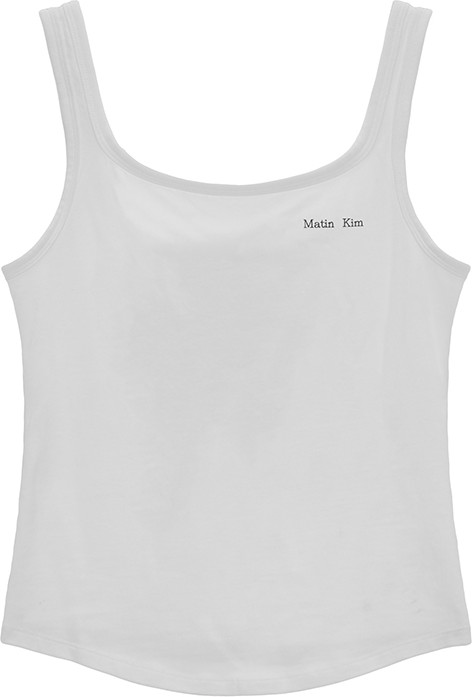 セール商品が満載 Top Logo Sleeveless Neck Square Kim Matin In Basic | White 帽子