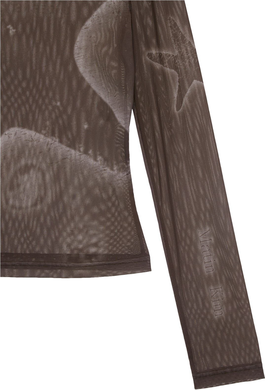 Matin Kim Starfish Mesh Top In Brown | Basic Tees for Women
