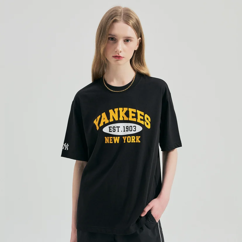 ☆MLB Korea☆ Basic Comfortable Fit Short Sleeve T-Shirt NY Basic Comfortable-fit T-shirt New York Yankees
