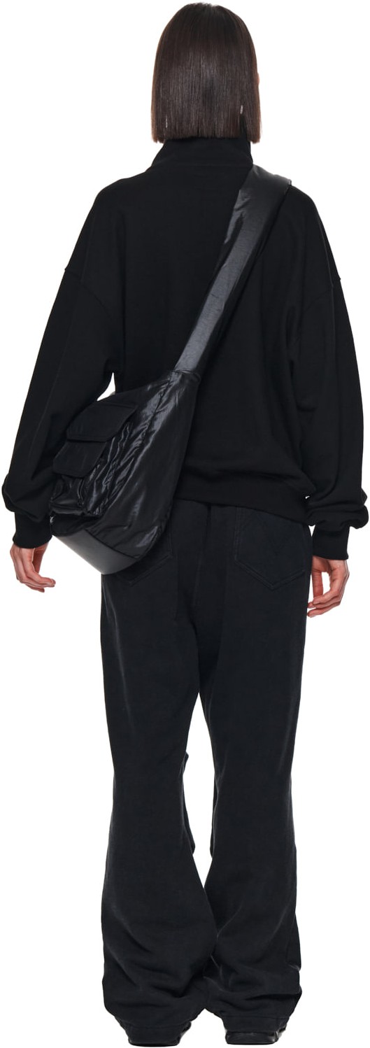 Matin Kim Big Logo Half Zip Sweatshirt In Black