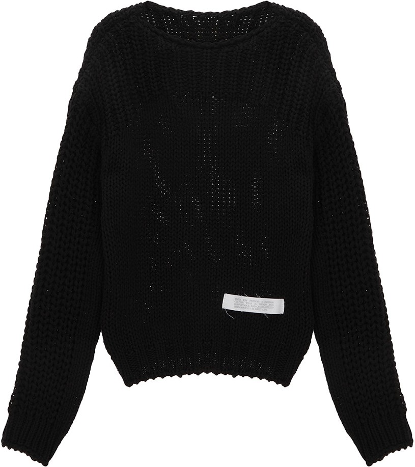 BRAID TEXTURE KNIT PULLOVER IN BLACK – Matin Kim