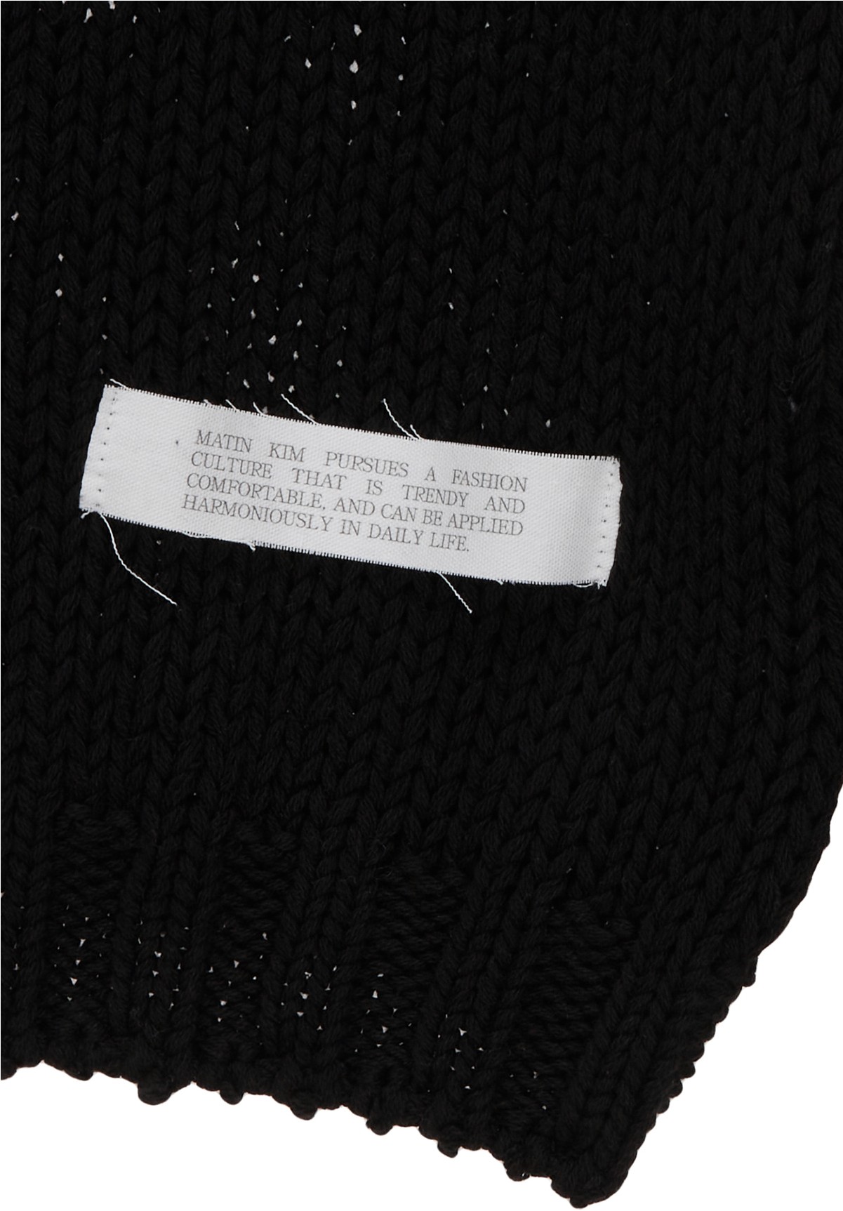 Matin Kim Braid Texture Knit Pullover In Black | Crewneck