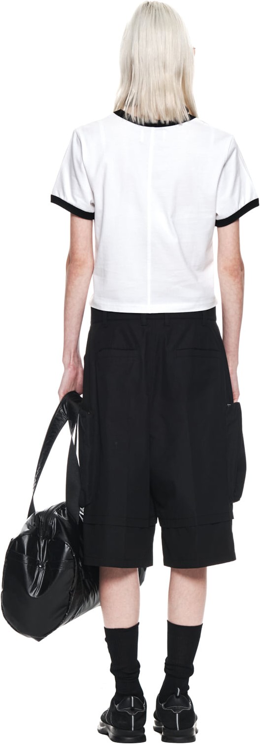 Matin Kim Circle Logo Ringer Crop Top In Black | Basic Tees