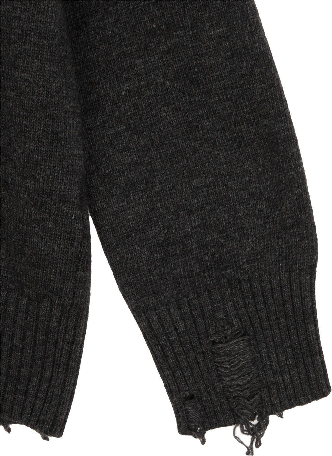 Matin Kim Damage Logo Knit Hoodie In Charcoal | Sweatshirts