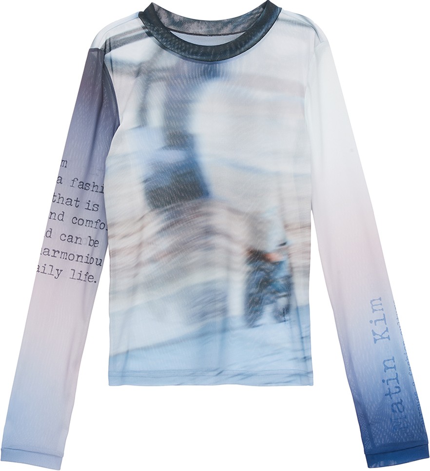 MALDIVES MESH TOP IN BLUE【Martin Kim】 Matin Kim Maldives Mesh Top In Blue | Basic Tees for Women