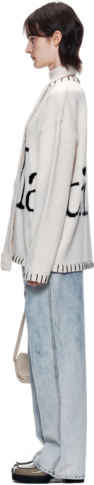 Matin Kim Matin Big Logo Stitch Knit Pullover In Ivory | V