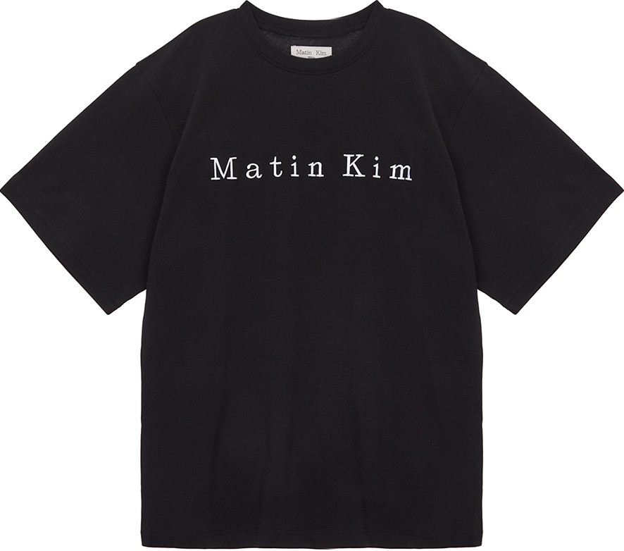 Matin Kim Matin Embroidery Logo Top In Black | Basic Tees