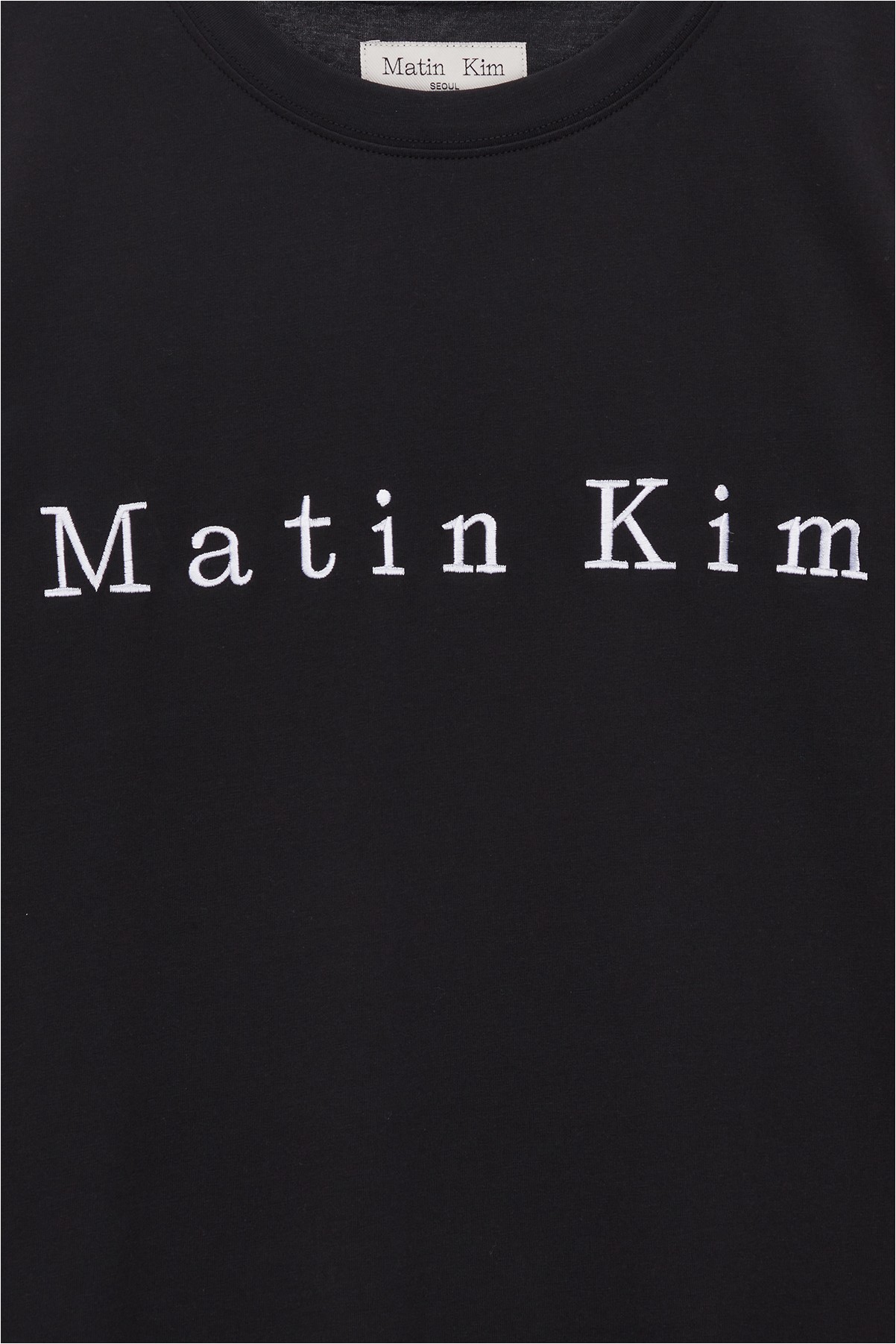 Matin Kim フラワーステッチロゴTシャツ ブラック Martin kim Tシャツ フラワーステッチロゴTシャツ ブラック M