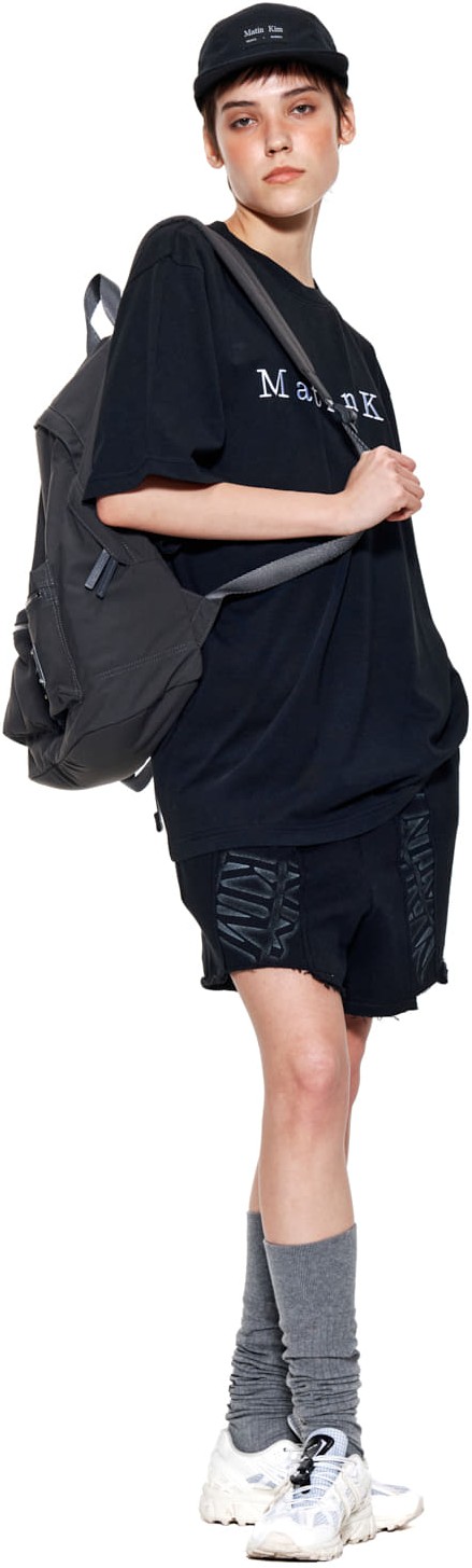 Matin Kim Matin Embroidery Logo Top In Black | Basic Tees