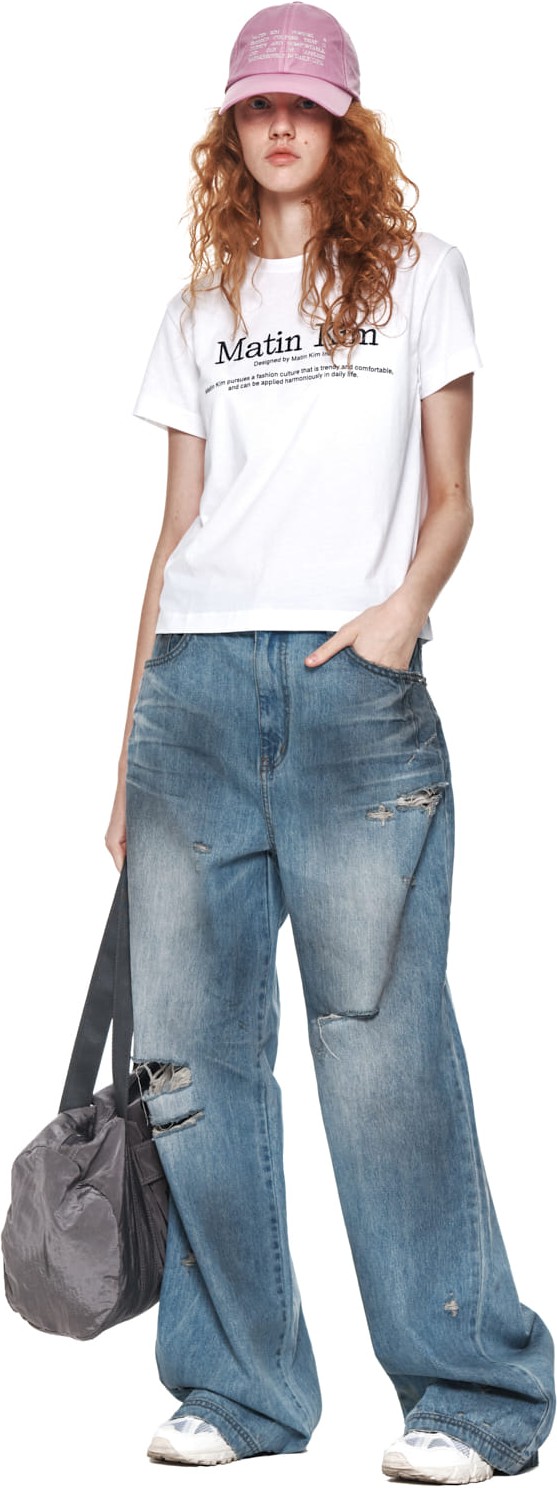 Matin Kim Matin Heritage Crop Top In White | Basic Tees for