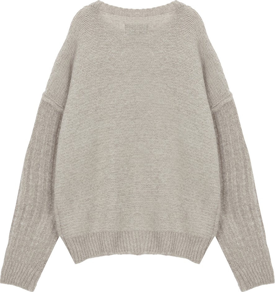 トップス Matin Kim KNIT SLEEVE BEIGE SOFT VOLUME CARDIGAN JACKET IN BEIGE – Matin Kim