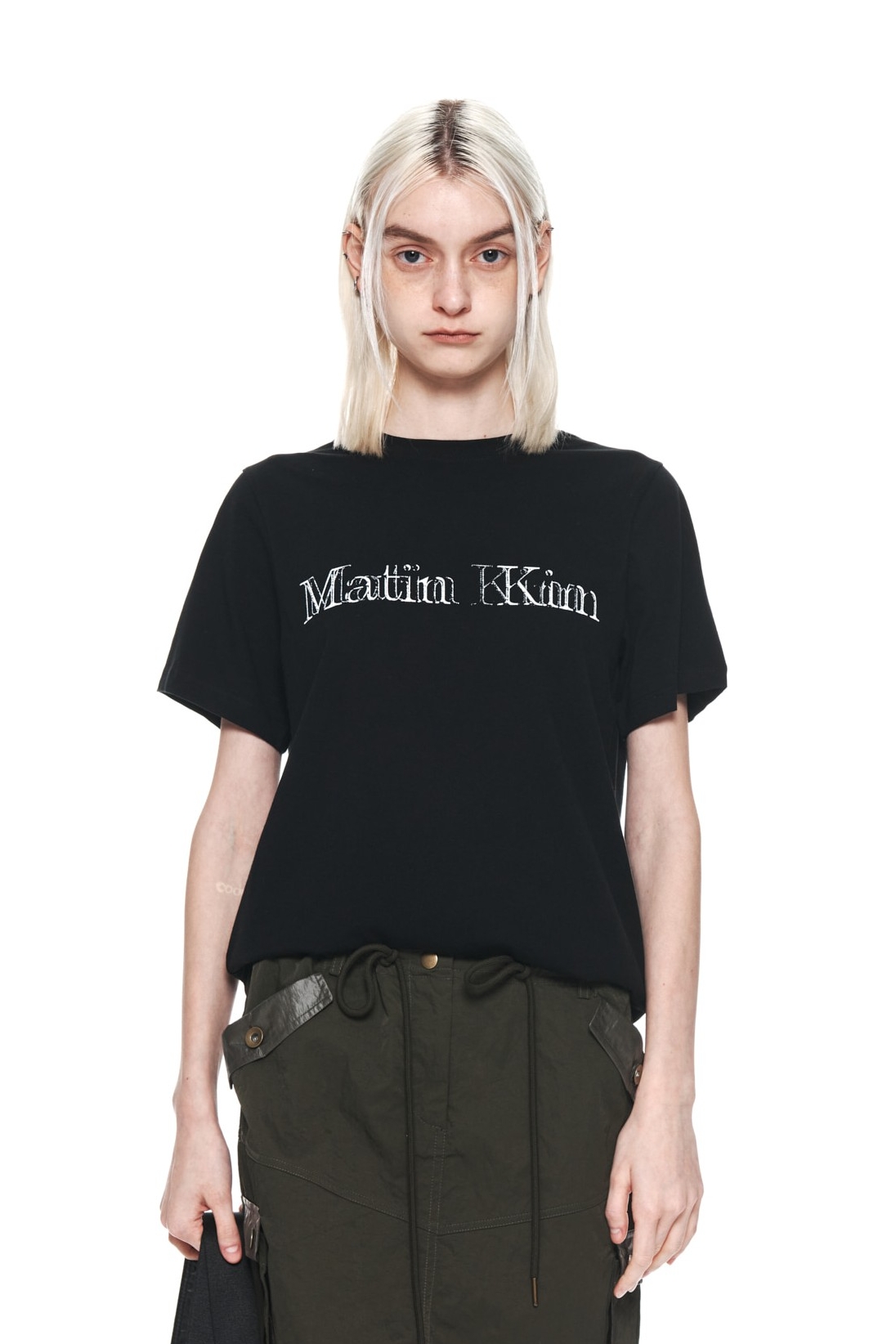 Matin Kim Color Block Pique Top In Green | Basic Tees for