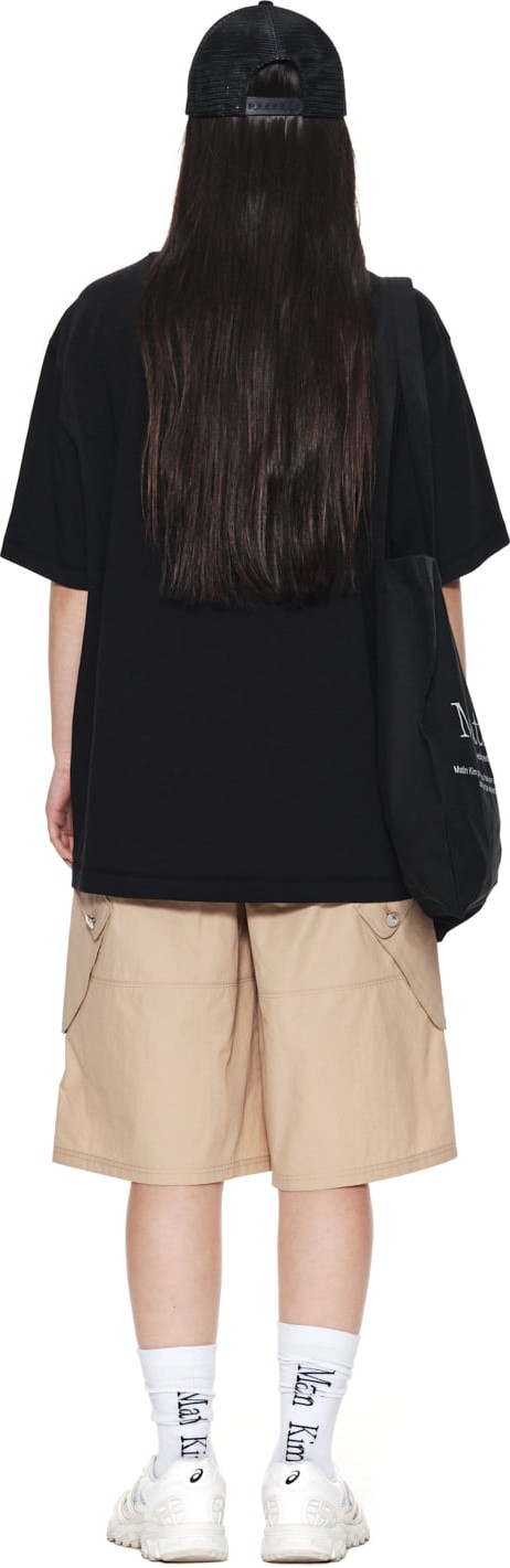 Matin Kim Side Logo Taping Boxy Top In Black | Basic Tees