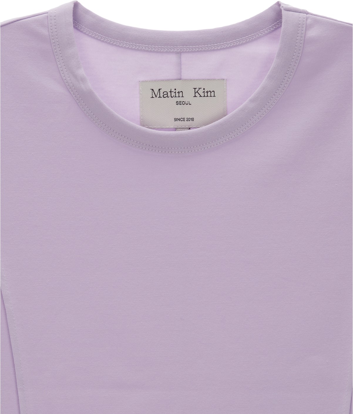 Tシャツ・カットソー [MATINKIM]slim line half top in lilac Matin Kim Slim Line Half Top In Lilac | Basic Tees for Women