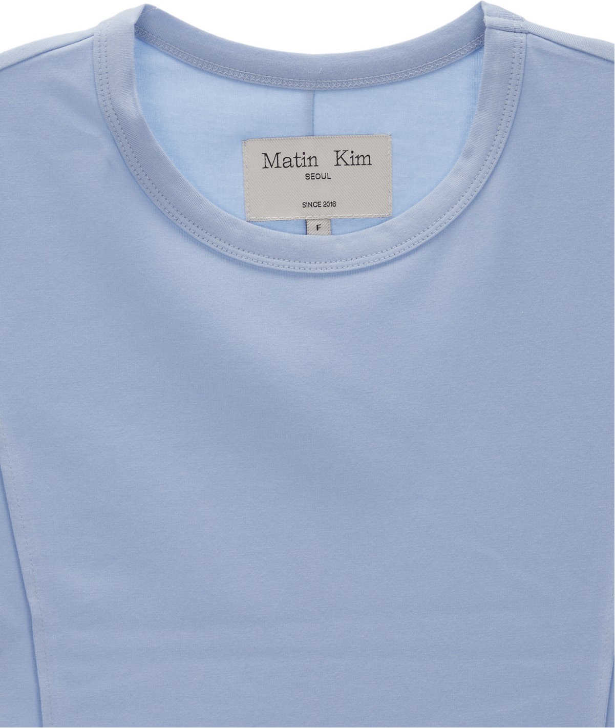 Tシャツ・カットソー [MATINKIM]slim line half top in sky SLIM LINE HALF TOP IN SKY – Matin Kim