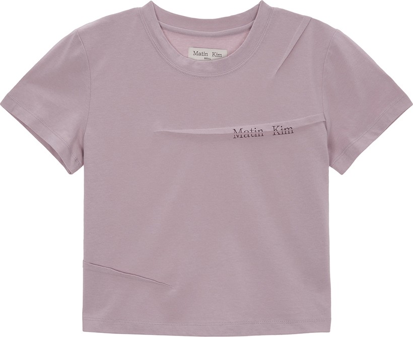 Matin Kim☆SLIT PINTUCK POINT CROP TOP TIED DETAIL STRING TOP IN LIGHT KHAKI – Matin Kim