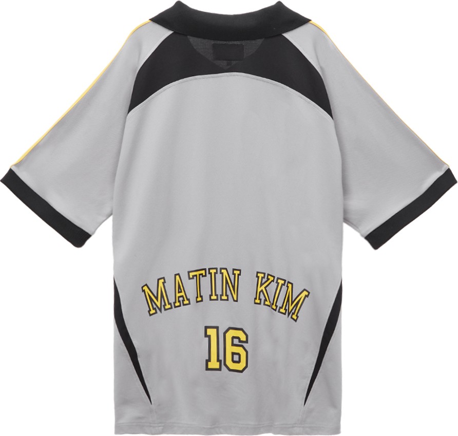確実正規品MATIN KIM SPORTY TRACK JERSEY TOP Matin Kim Sporty Track Jersey Top In Grey | Basic Tees for