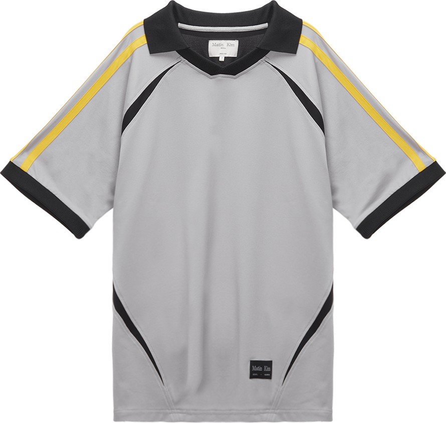 確実正規品MATIN KIM SPORTY TRACK JERSEY TOP Matin Kim Sporty Track Jersey Top In Grey | Basic Tees for