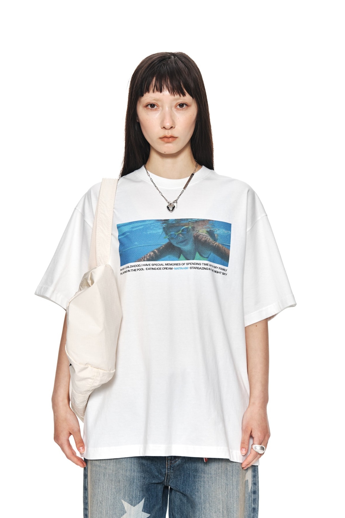 Matin Kim Side Logo Taping Boxy Top In Black | Basic Tees