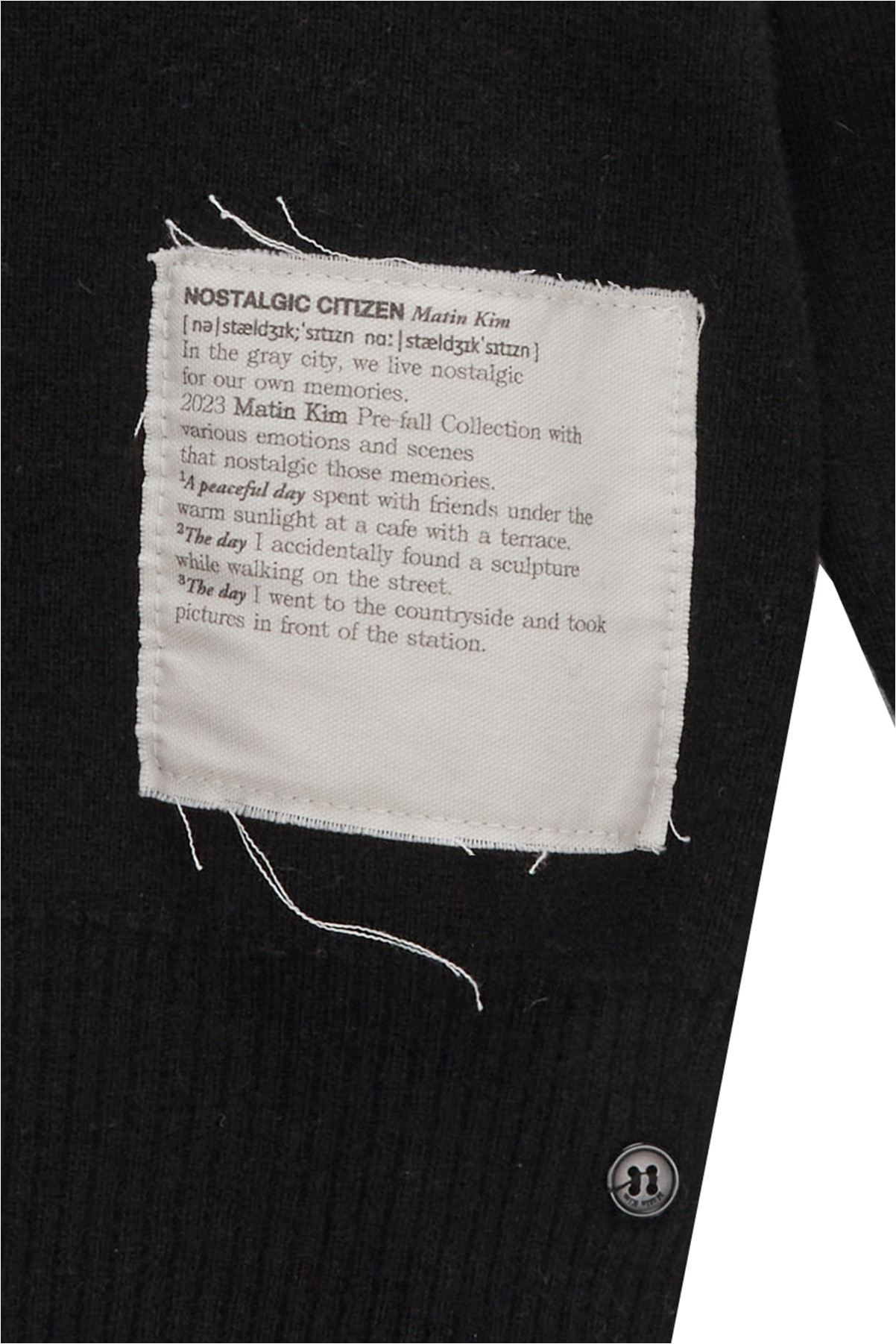 Matin Kim Typo Patch Round Cardigan In Black | Cardigans for Matin Kim Typo Patch Round Cardigan In Black | Cardigans for