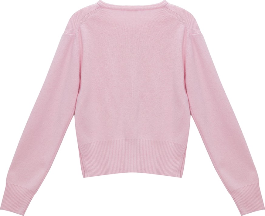 Matin Kim Typo Patch Round Cardigan In Pink | Cardigans for Matin Kim Typo Patch Round Cardigan In Pink | Cardigans for